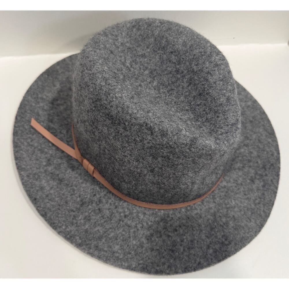NWT Banana Republic Wool Felt Fedora Hat Leather Trim Size S/M - Picture 3 of 4